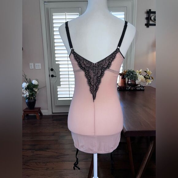 Widow Dolls Kill Lace Mesh Mini Dress Pink Black Garter Straps Gothic Coquette S - Picture 4 of 11